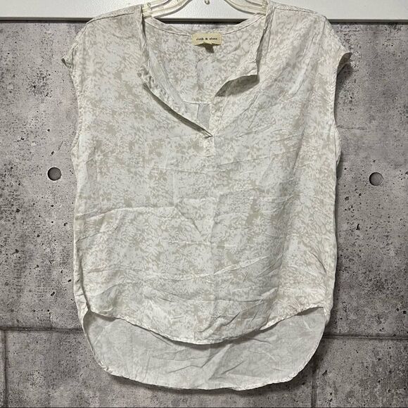 𝅺anthropologie Cloth & Stone Sand Stone Popover Top - Picture 1 of 7